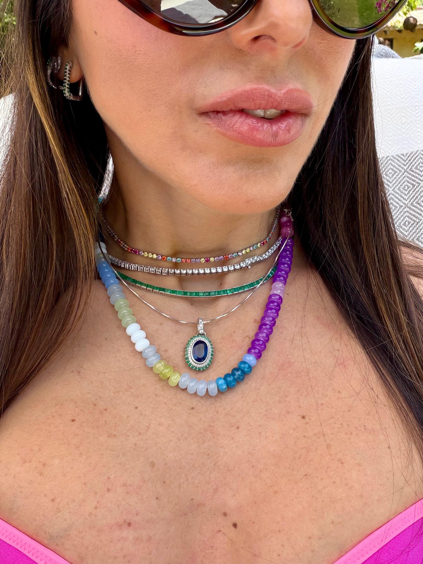Collar de Beads (Cuarzo, Ópalo o Moonstone)