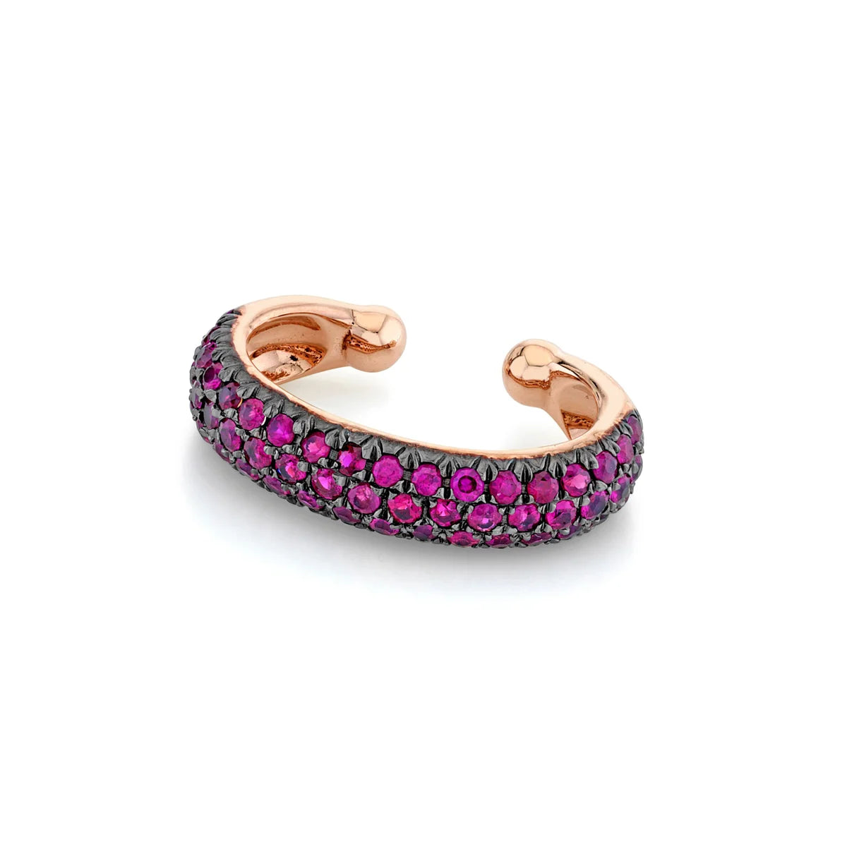 Cuff Calypso de espinela rosa en micropavé y oro rosa
