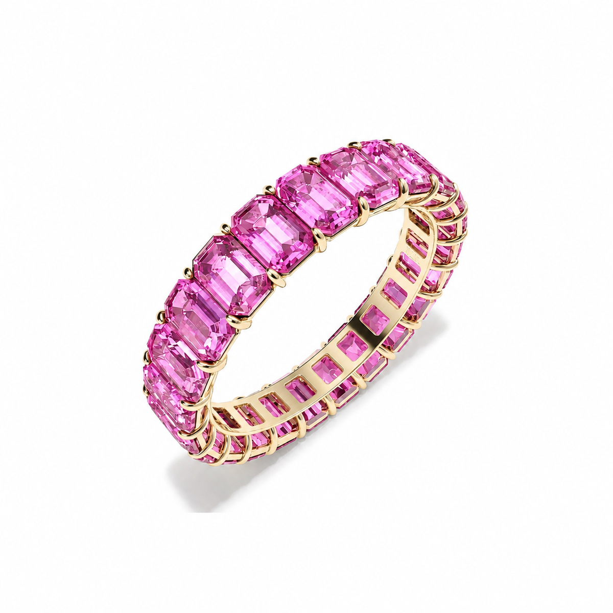 Eternity Ring Zafiro Rosa en oro amarillo