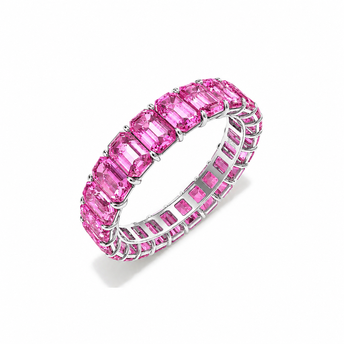 Eternity Ring Zafiro Rosa en oro blanco