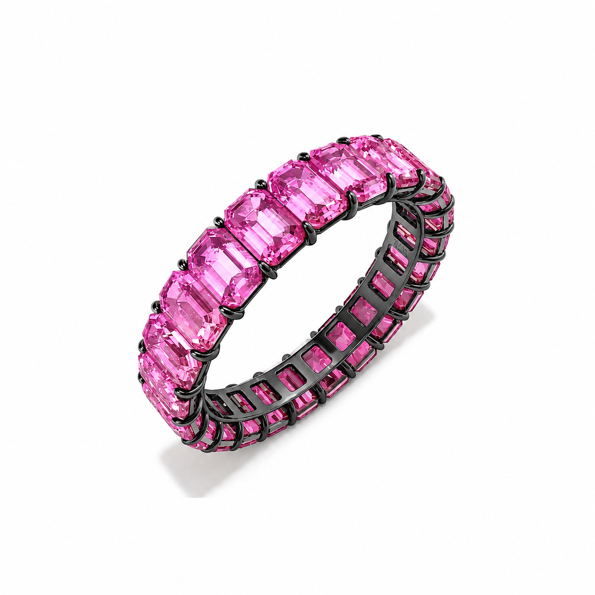 Eternity Ring Zafiro Rosa en oro negro
